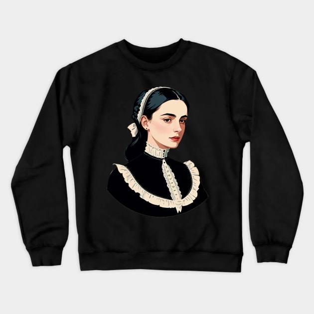 Young Victorian Nurse with Tired Eyes Crewneck Sweatshirt by CursedContent